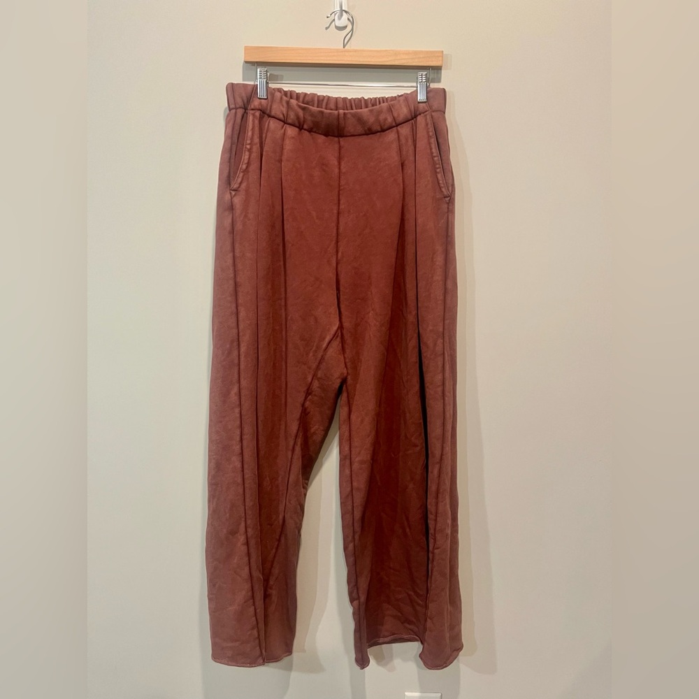 Aerie Always and Forever Mineral Wash Wide Leg Sweatpants Size Large